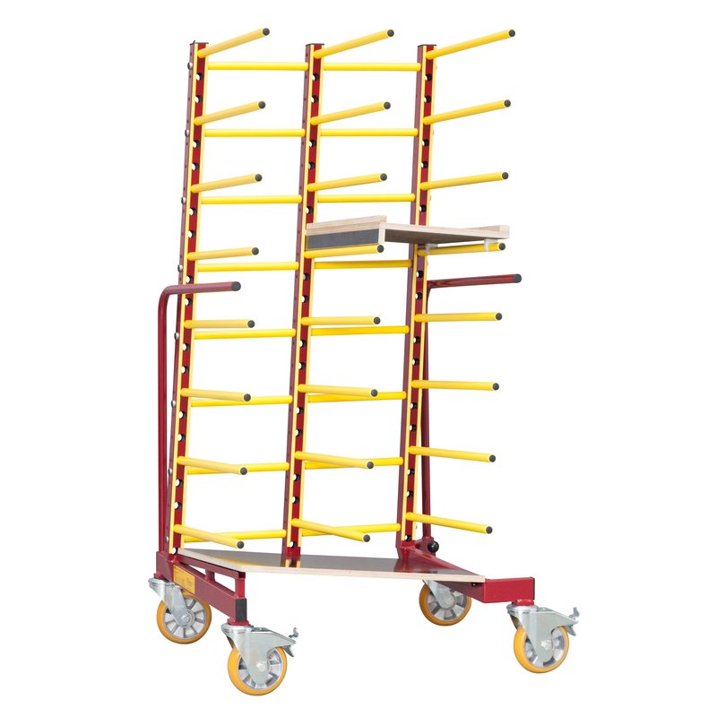 Jowi Gecko transport rack with side-and-back incline for everyday workshop transport